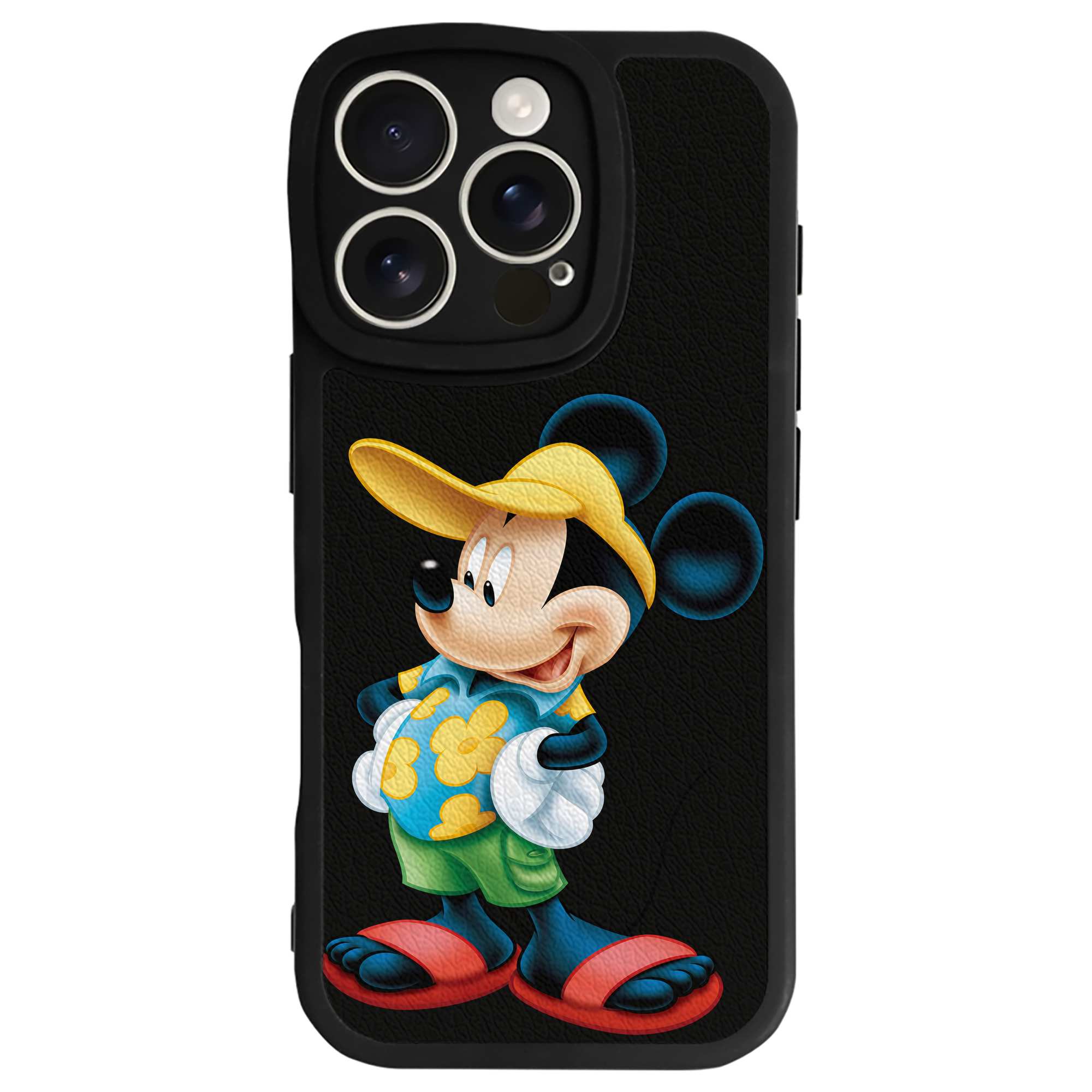（画像用） ミッキーマウス Mickey Mouse 【iPhone 16シリーズ対応】シリコンスマホケース（レザー調） 材質：シリコン